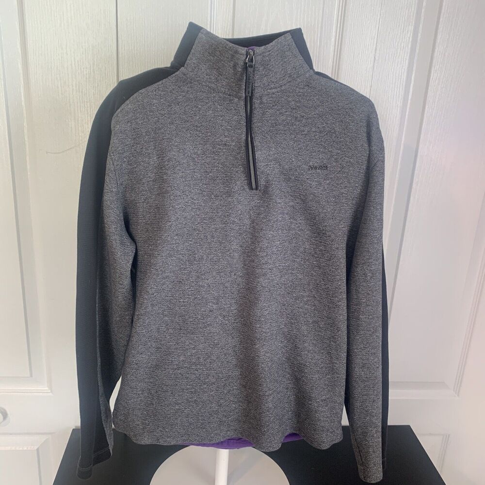 Calvin Klein Jeans 1/4 Zip Pullover Sweater Mens Medium Gray Mock Neck Thermal